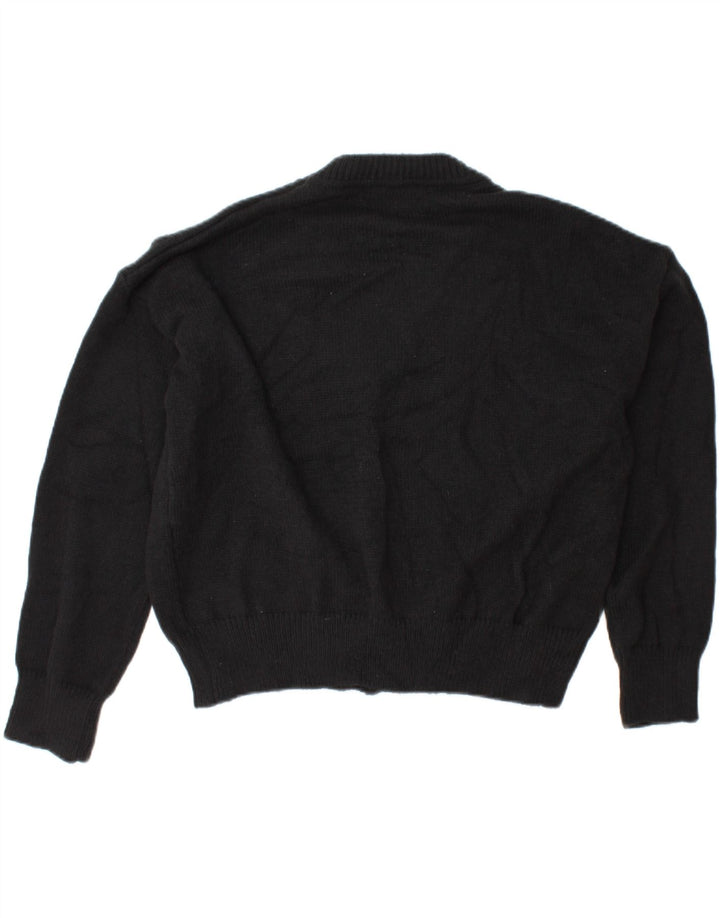 SHEIN Womens Crop Crew Neck Jumper Sweater EU 44 XL Black Polyester