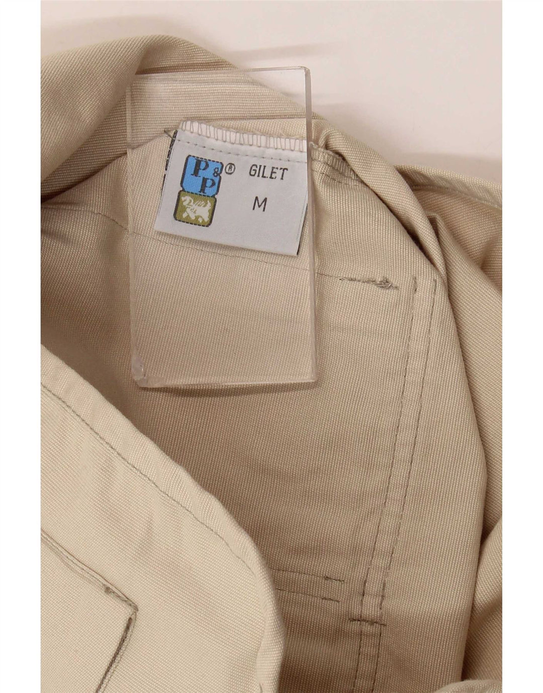 Gilet da donna vintage UK 14 cotone beige medio