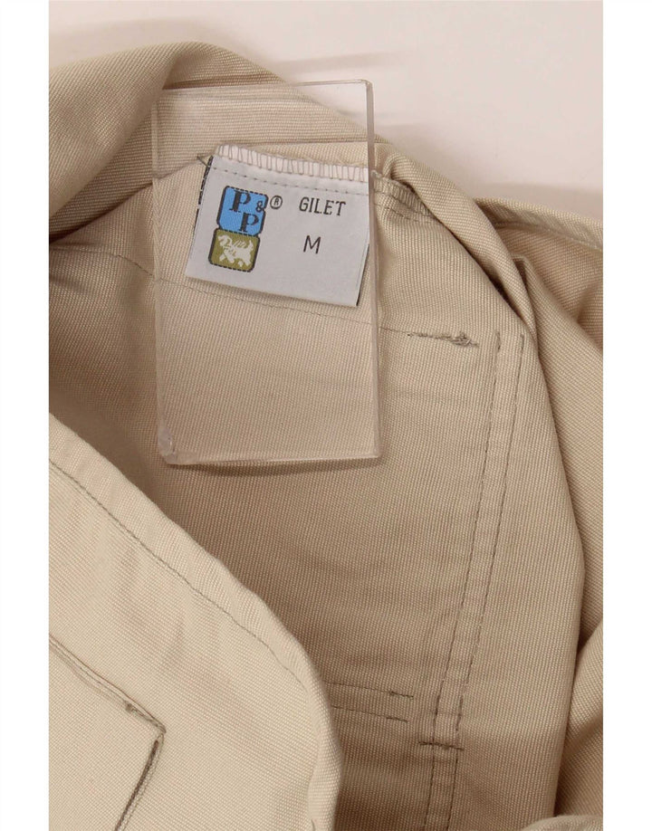 Gilet da donna vintage UK 14 cotone beige medio