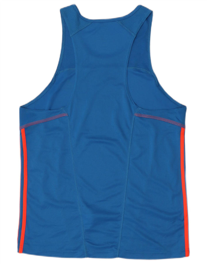 Canotta Adidas Climalite da uomo in poliestere blu medio