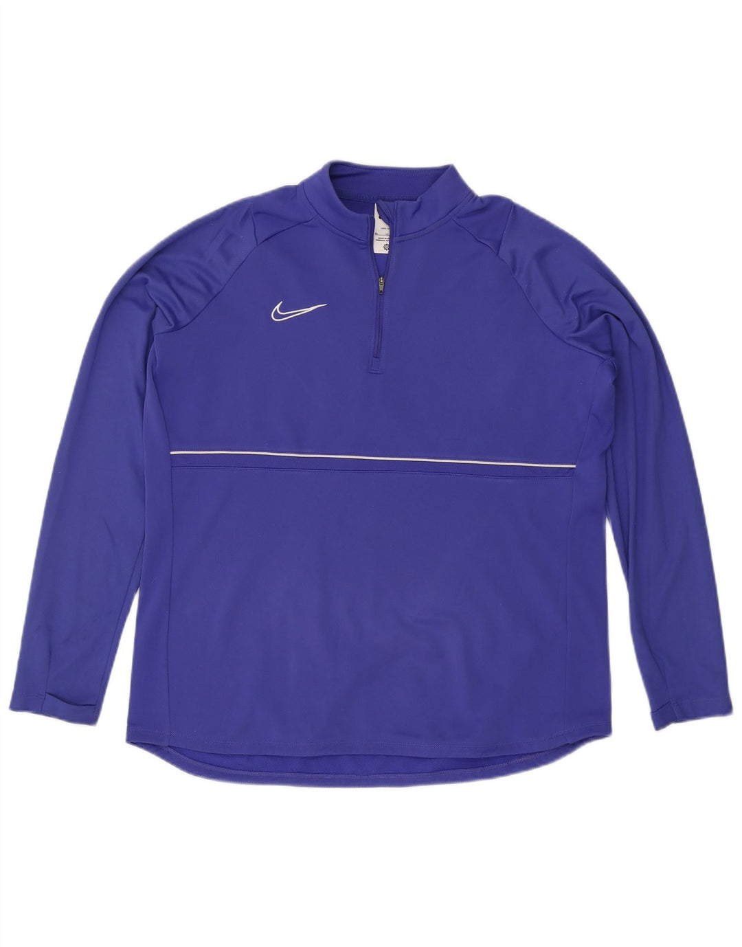 NIKE Top da tuta pullover con zip e collo Dri Fit da uomo XL blu poliestere