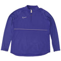 NIKE Top da tuta pullover con zip e collo Dri Fit da uomo XL blu poliestere