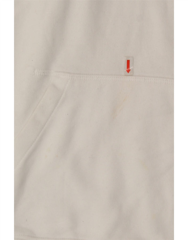 LEVI'S Womens Graphic Hoodie Jumper UK 14 Medium White Cotton Classic Vintage Levi's and Second-Hand Levi's from Messina Hembry 