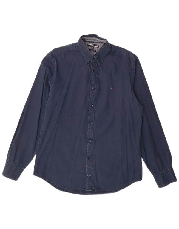 Camicia da uomo Tommy Hilfiger New York Fit in cotone blu navy medio
