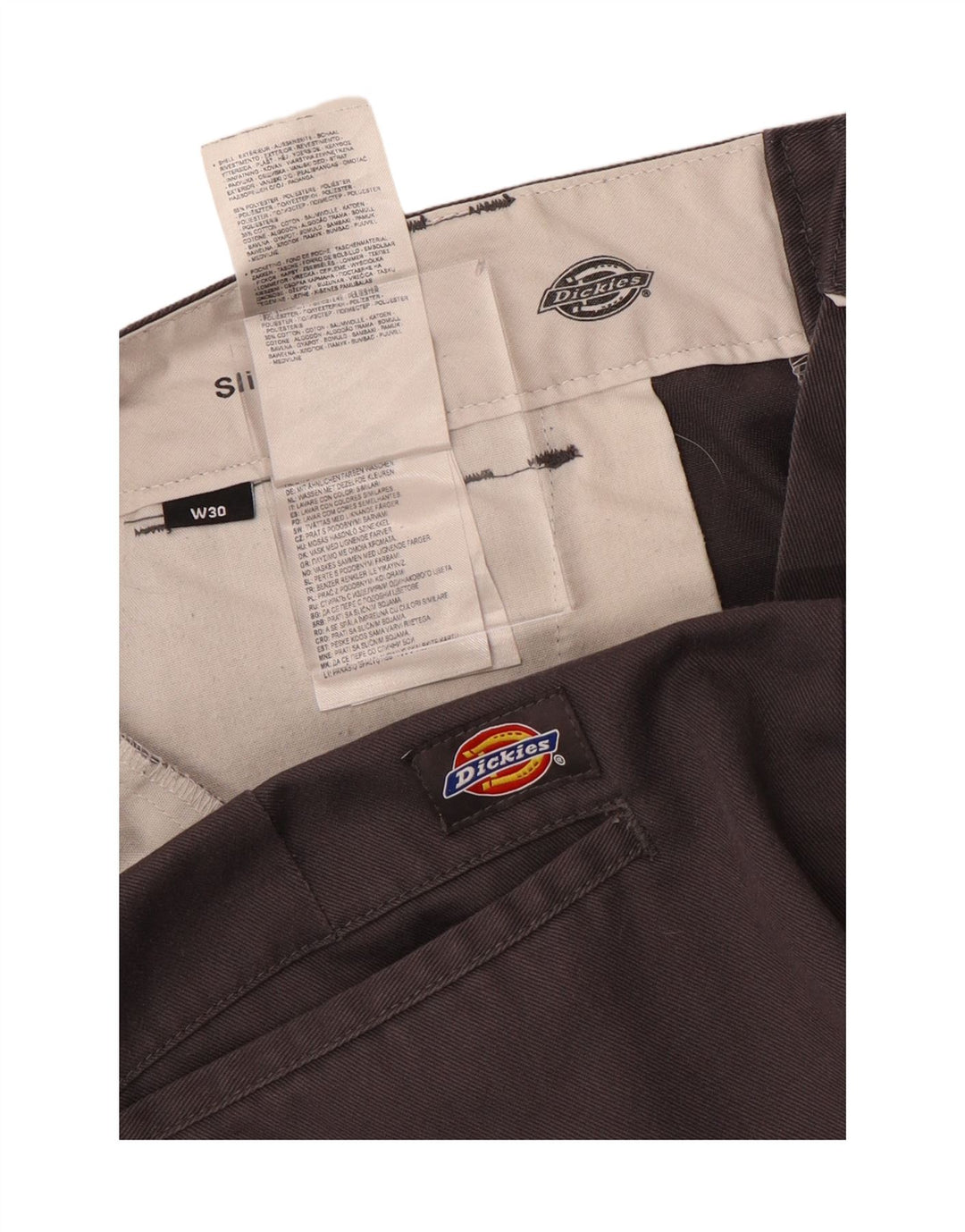 DICKIES Pantaloncini chino slim fit da uomo W30 cotone grigio medio