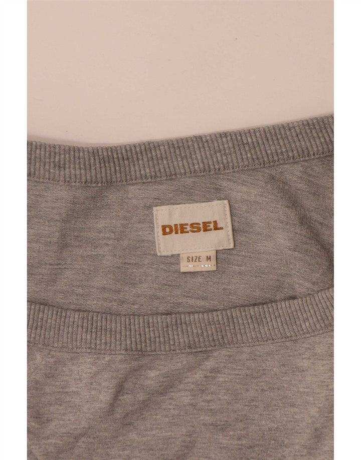 Diesel Top da donna monospalla con maniche a 3/4 UK 14 Grigio medio