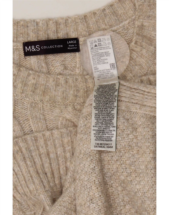 Canotta da donna Marks & Spencer UK 16 grande poliestere beige