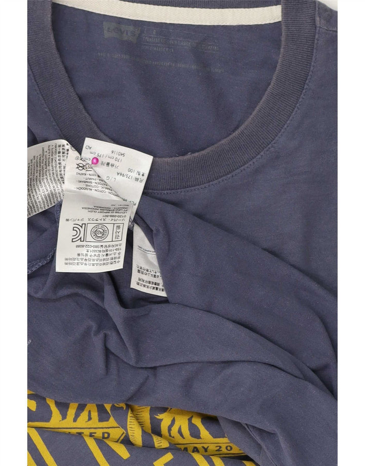 T-shirt grafica da uomo Levi's Top grande in cotone blu