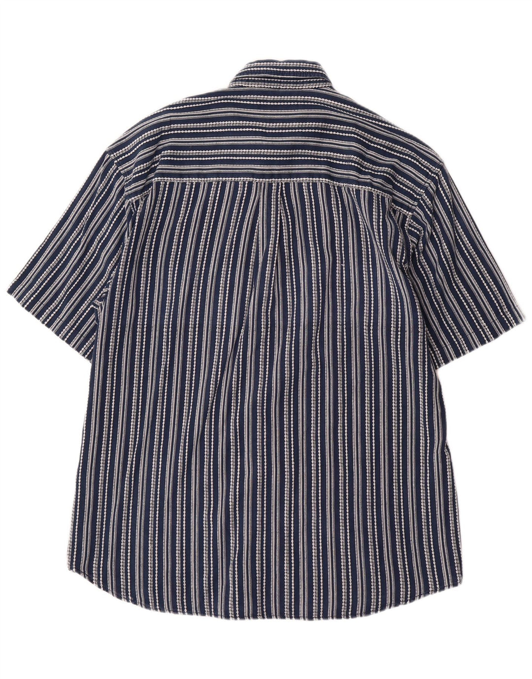 Camicia a maniche corte da uomo VINTAGE Steve XL in cotone a righe blu navy