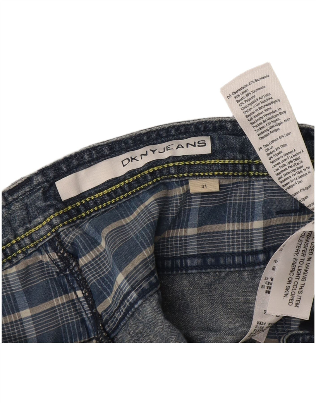 Pantaloncini di jeans da uomo Dkny W31 cotone blu medio