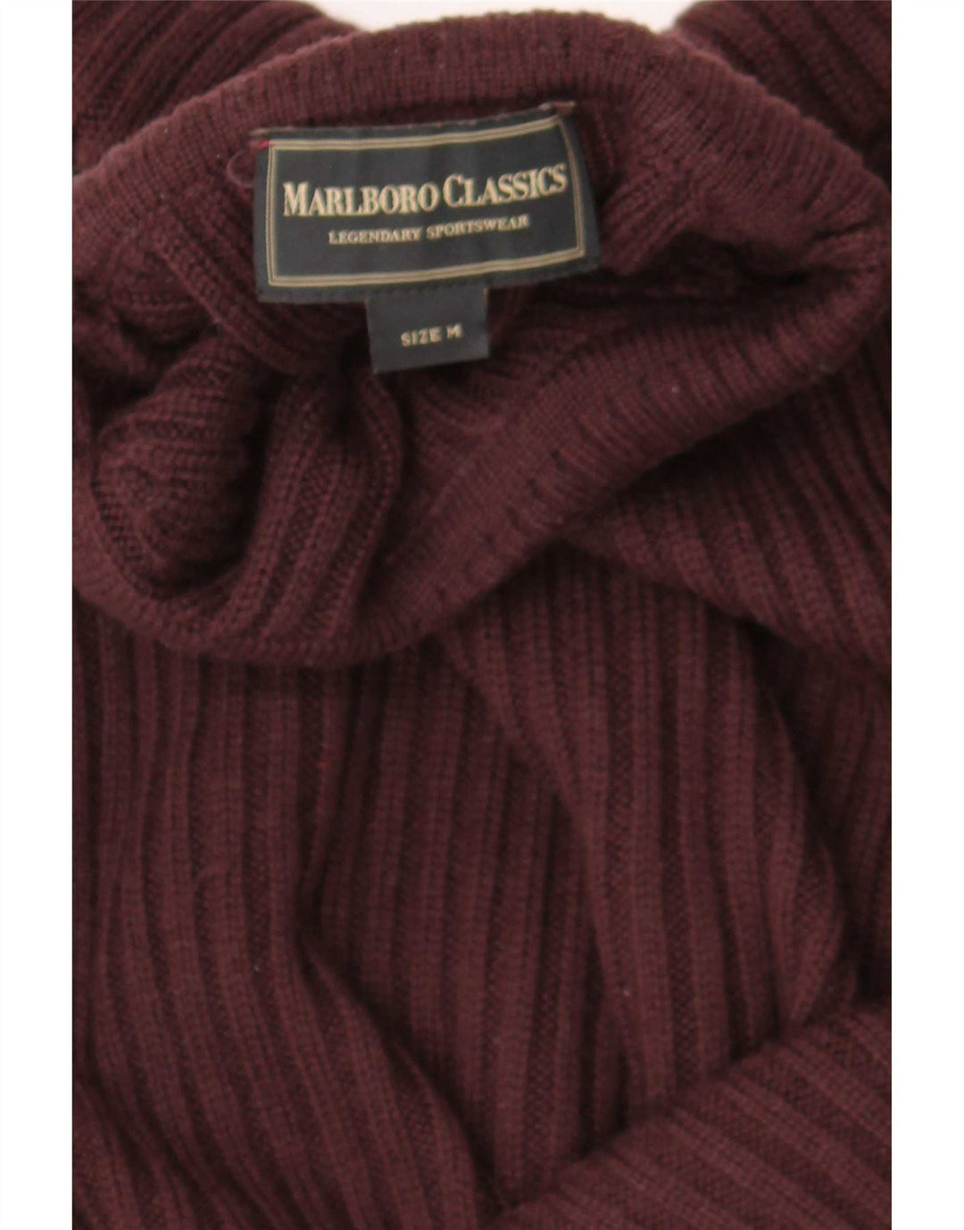 Marlboro Classics Maglione da uomo con collo alto e bordeaux medio