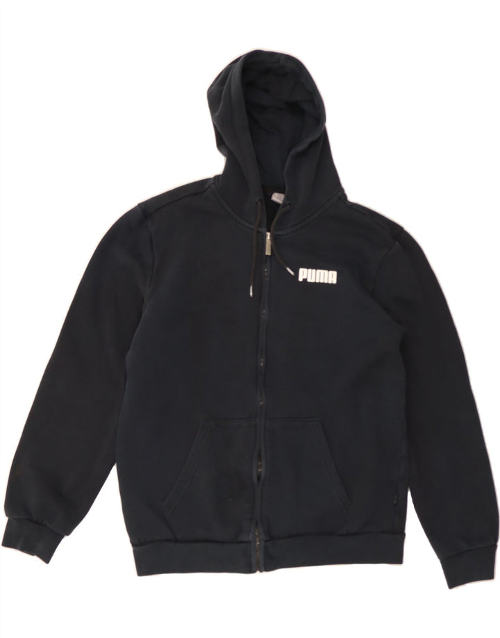 PUMA Mens Zip Hoodie Sweater Medium Black Cotton Vintage Puma and Second-Hand Puma from Messina Hembry 