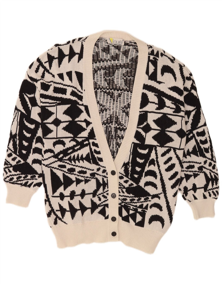 Maglione cardigan lungo da donna Laurel IT 42 Retro geometrico nero medio