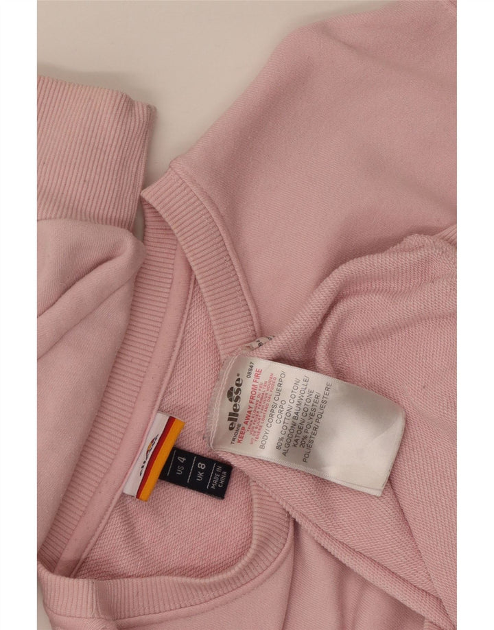 Ellesse, felpa oversize con grafica da donna, maglione, UK 8, piccolo, cotone rosa