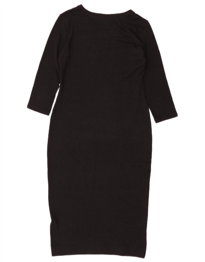 MARKS & SPENCER Abito tubino con maniche a 3/4 da donna UK 10 Piccolo poliestere nero