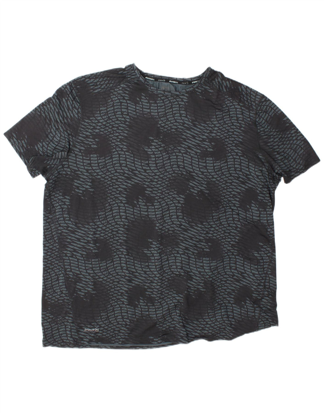 T-shirt Dri-Power da uomo RUSSELL ATHLETIC 2XL poliestere geometrico grigio
