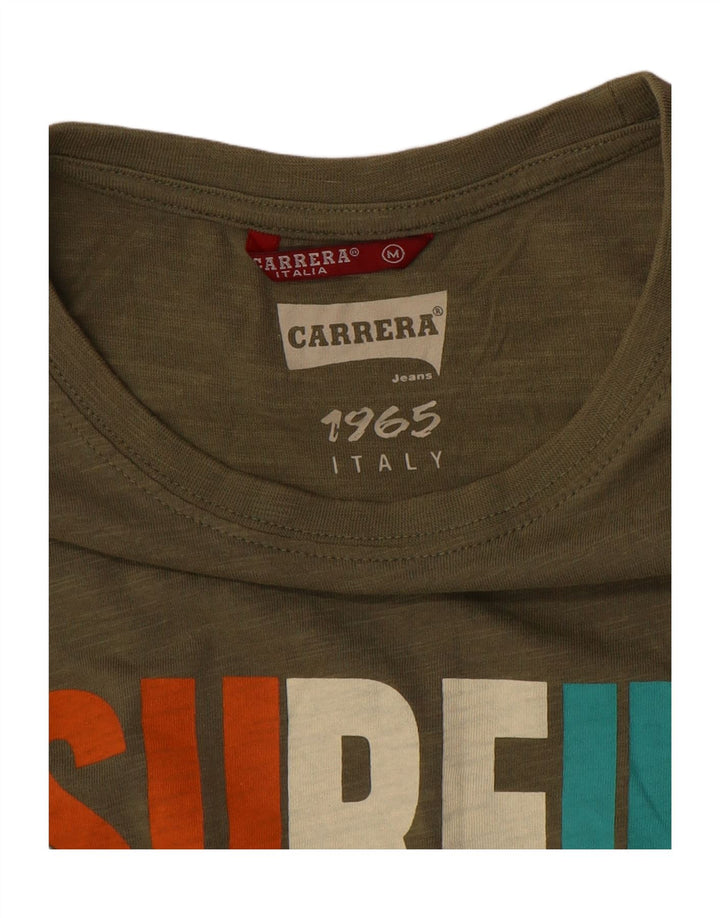 T-shirt grafica da uomo Carrera Top medio kaki chiazzato