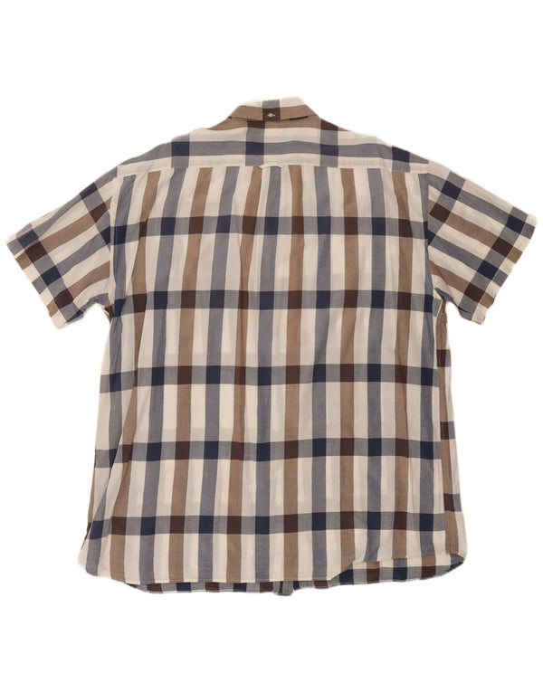 GANT Camicia da uomo a maniche corte vestibilità regolare 3XL Blu navy a quadri