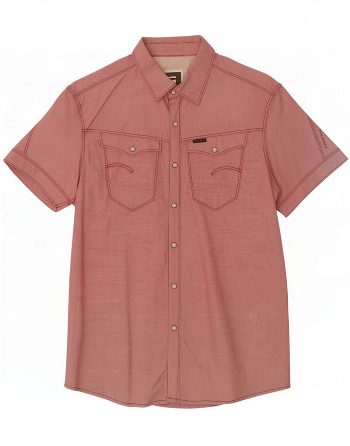 Camicia a maniche corte da uomo G-Star in cotone a quadri rossi grandi