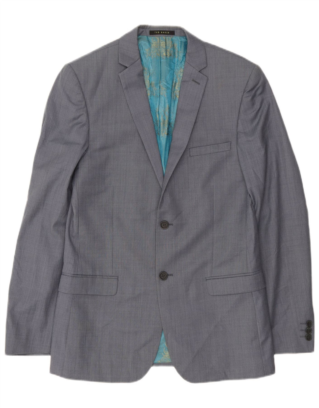 Giacca blazer da uomo a 2 bottoni Ted Baker UK 38 Lana grigio medio