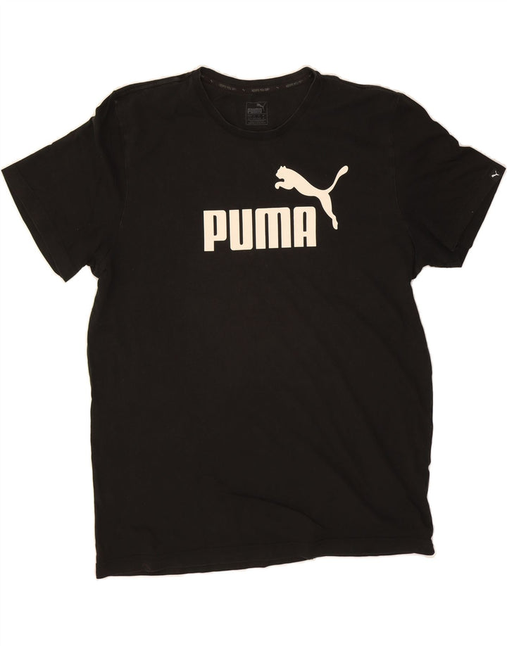 PUMA Mens Graphic T-Shirt Top XL Black Cotton Vintage Puma and Second-Hand Puma from Messina Hembry 
