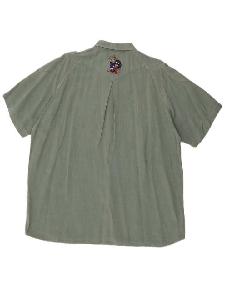 Camicia vintage a maniche corte da uomo 2XL Verde