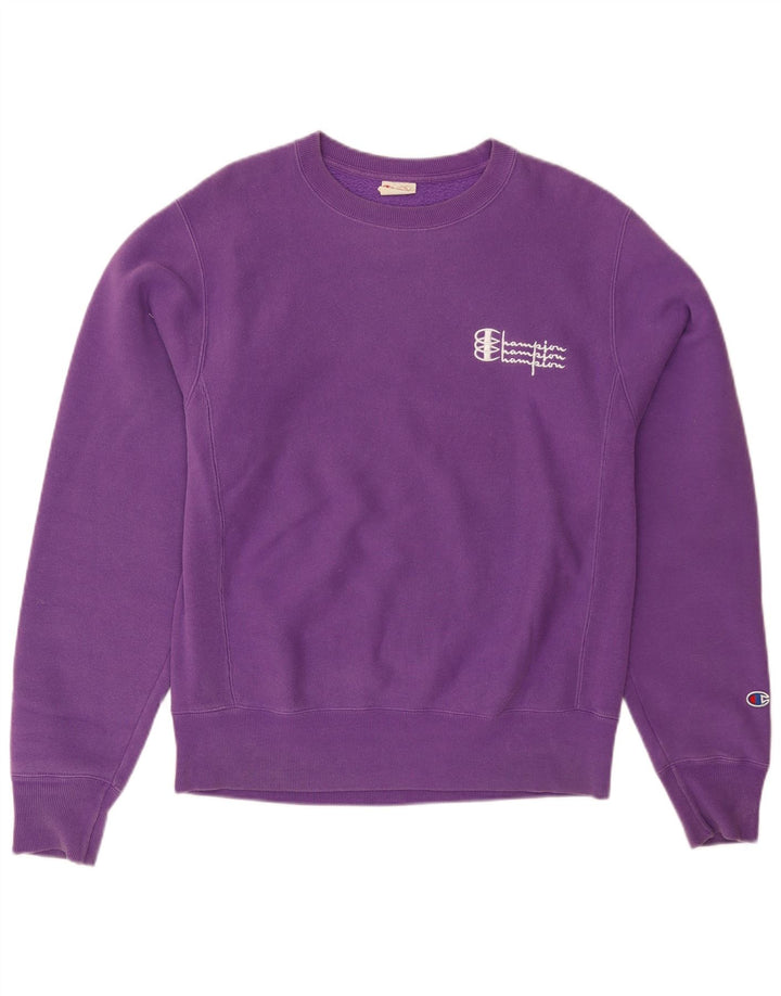 CHAMPION Felpa con grafica a trama inversa da uomo piccola in cotone viola