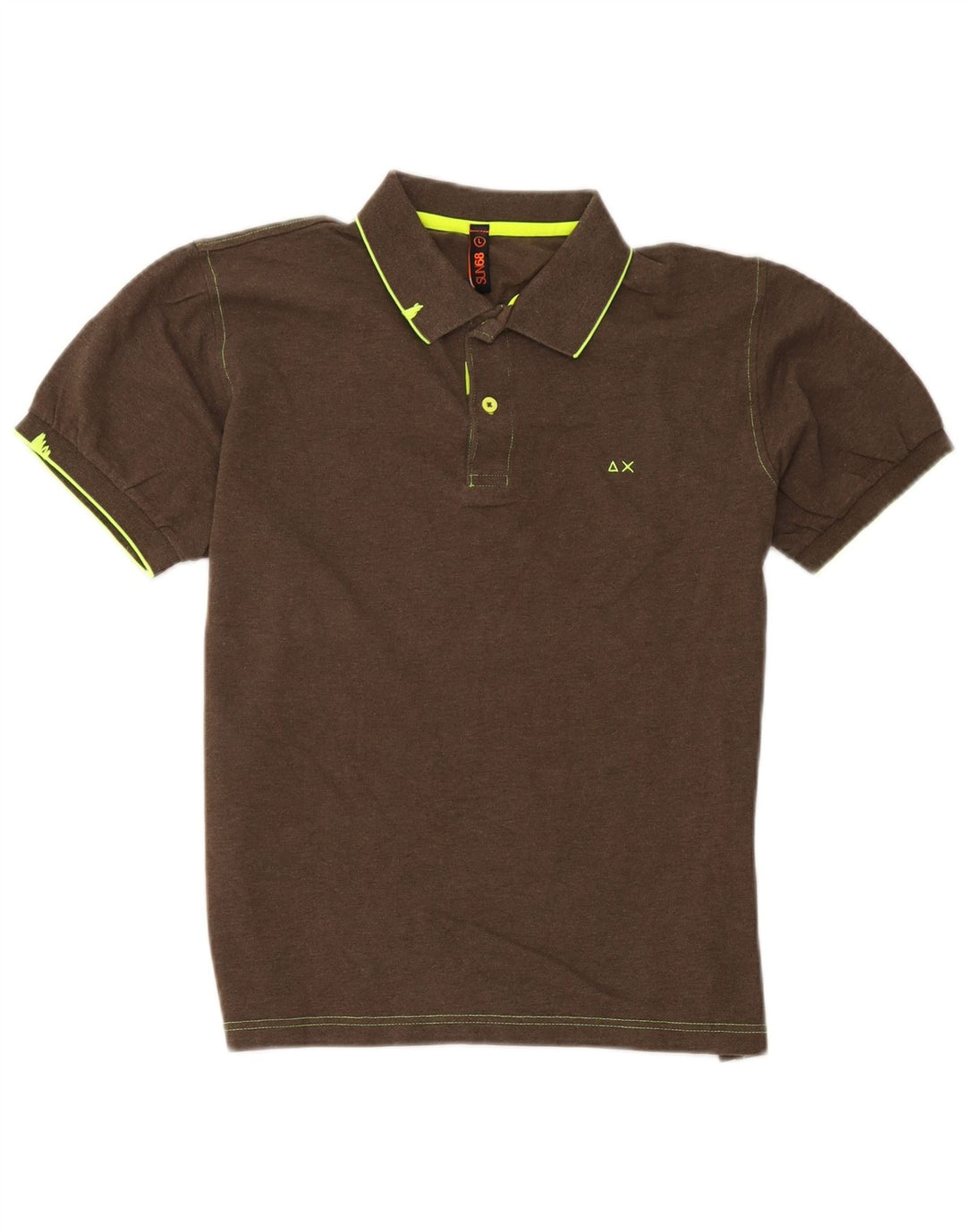 Polo da uomo Sun68 grande in cotone marrone