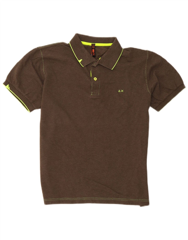 Polo da uomo Sun68 grande in cotone marrone