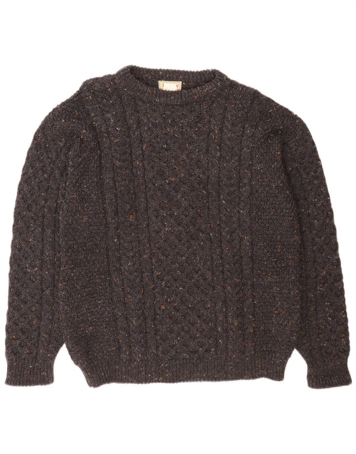 L.L.Bean Maglione da uomo con scollo a barca Maglione grande lana screziata grigia