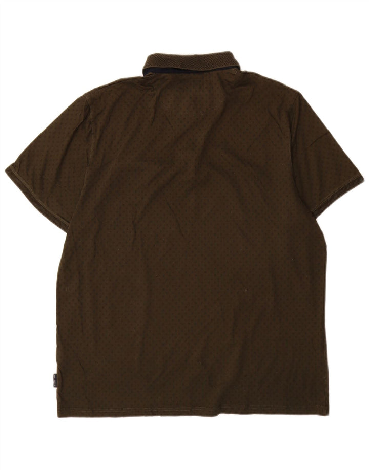 Polo da uomo Ted Baker taglia 5 XL cotone maculato kaki