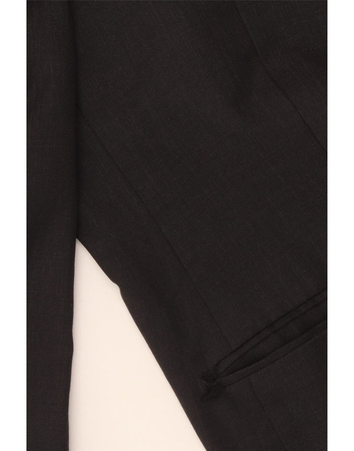 Giacca blazer corta a 3 bottoni Marks & Spencer da uomo UK 48 2XL Lana grigia