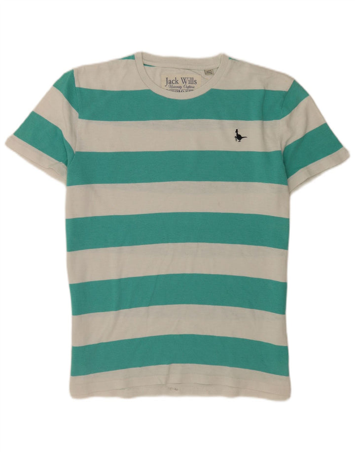 T-shirt da uomo Jack Wills Top in cotone a righe verde medio