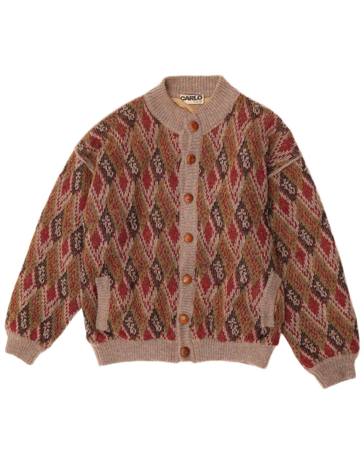 Giubbotto bomber in maglia da uomo Carlo EU 50 grande lana argyle/diamante multicolore