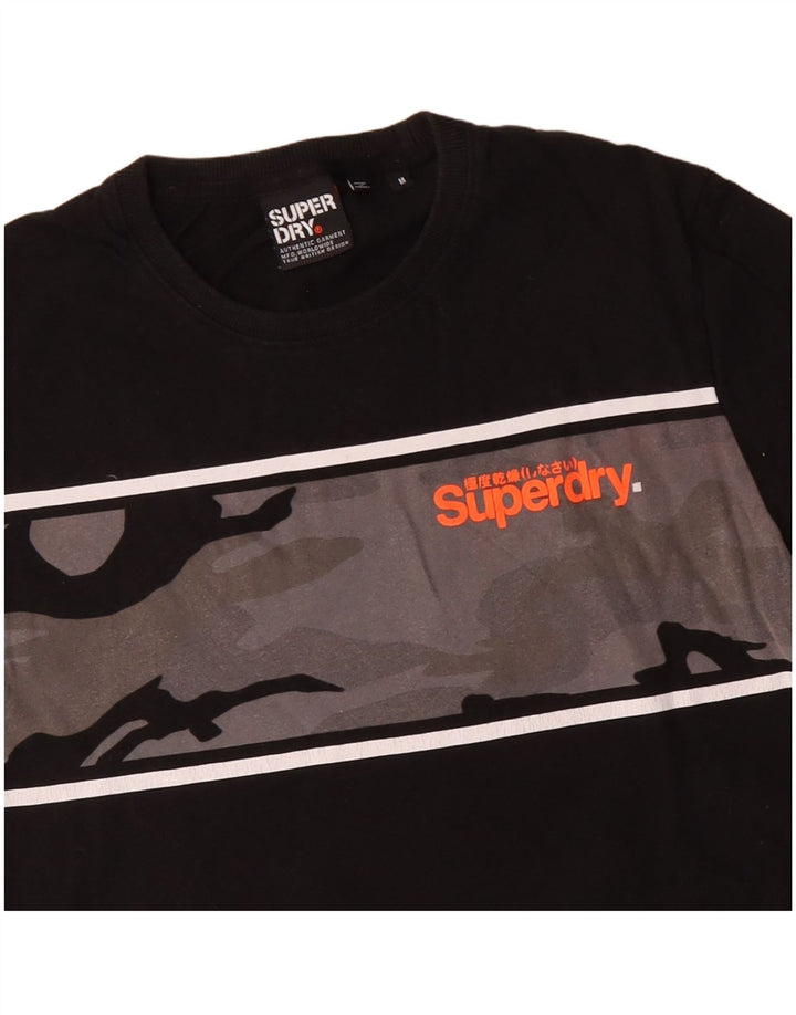 T-shirt grafica da uomo SUPERDRY Top in cotone mimetico nero medio
