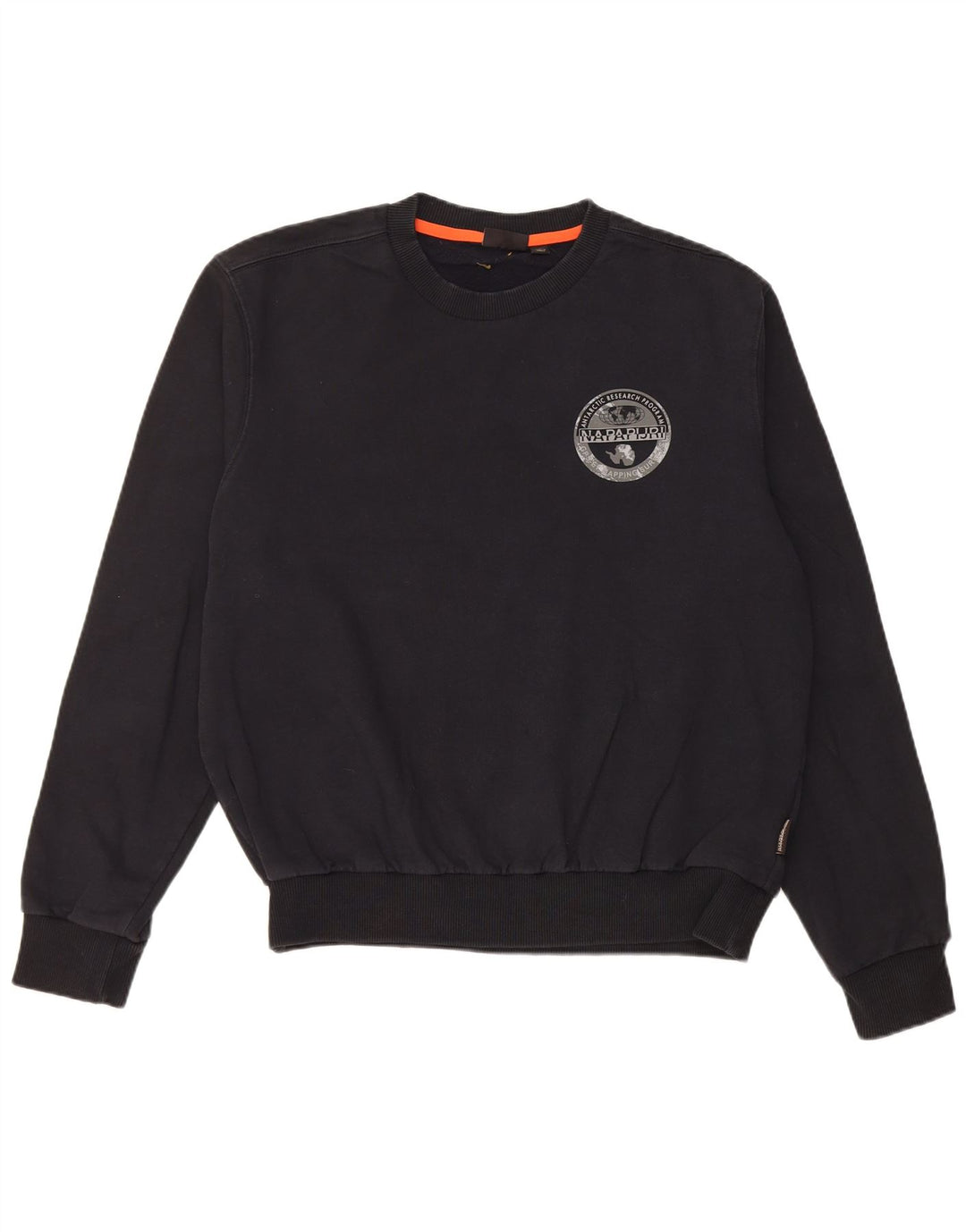 Felpa grafica da uomo Napapijri Maglione grande in cotone nero