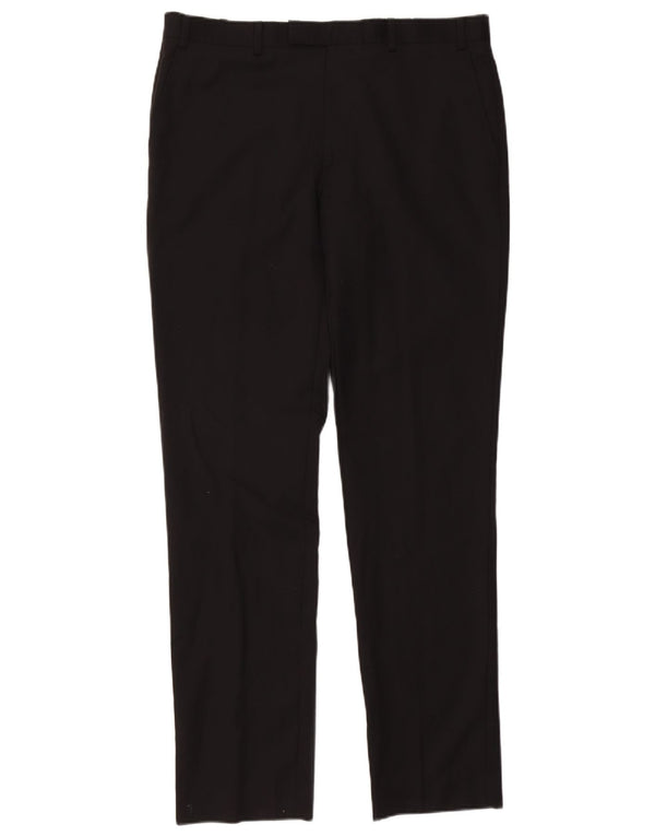 Pantaloni da abito slim fit da uomo Dkny W36 L34 in lana nera