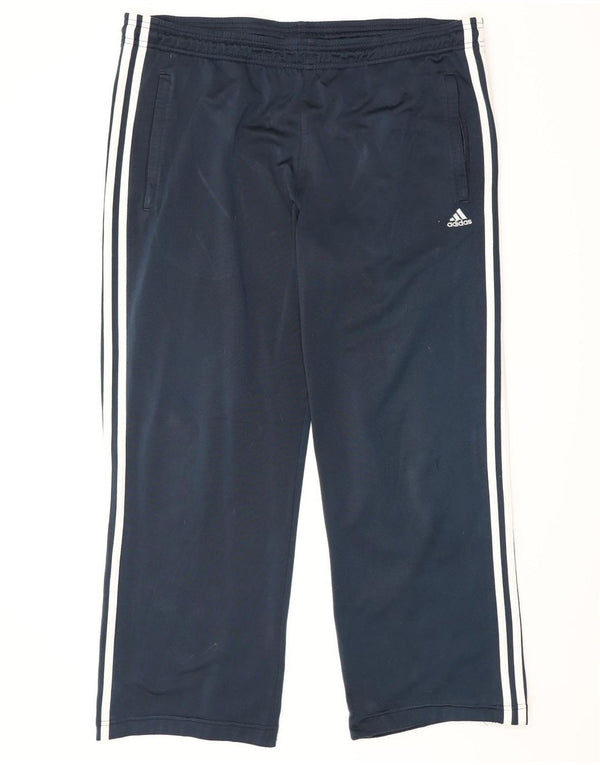 Pantaloni da tuta da uomo Adidas Large in poliestere blu navy