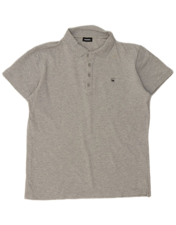 Polo da uomo Diesel Large in cotone grigio