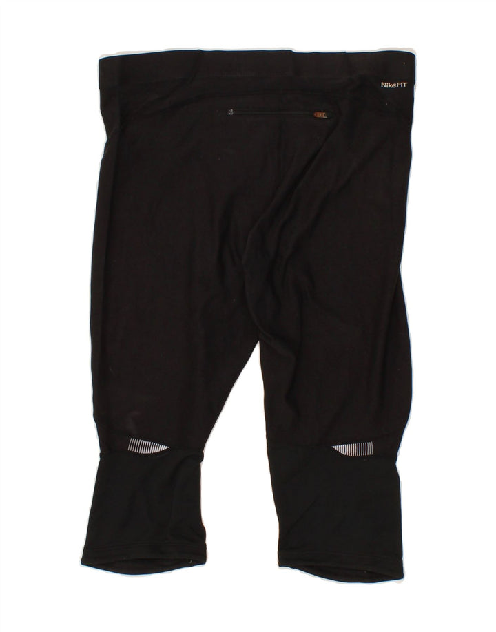 NIKE Womens Capri Tracksuit Trousers UK 12/14 Medium Black Polyester Vintage Nike and Second-Hand Nike from Messina Hembry 