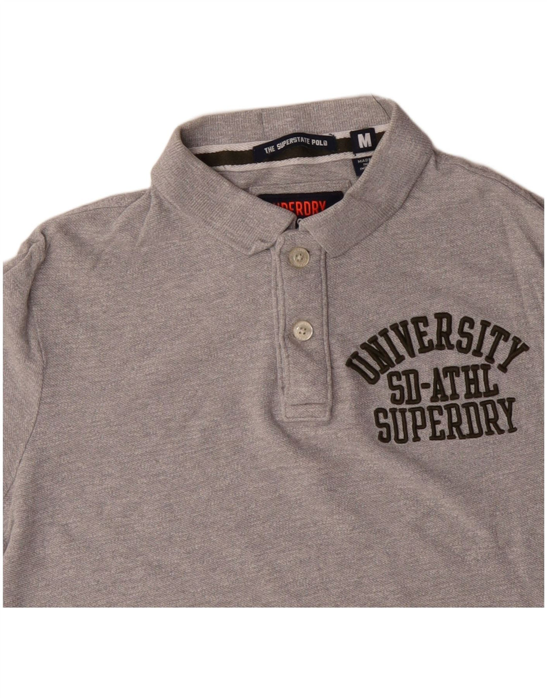 Polo grafica da uomo SUPERDRY in cotone grigio medio