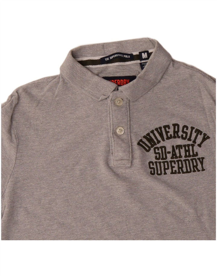 Polo grafica da uomo SUPERDRY in cotone grigio medio