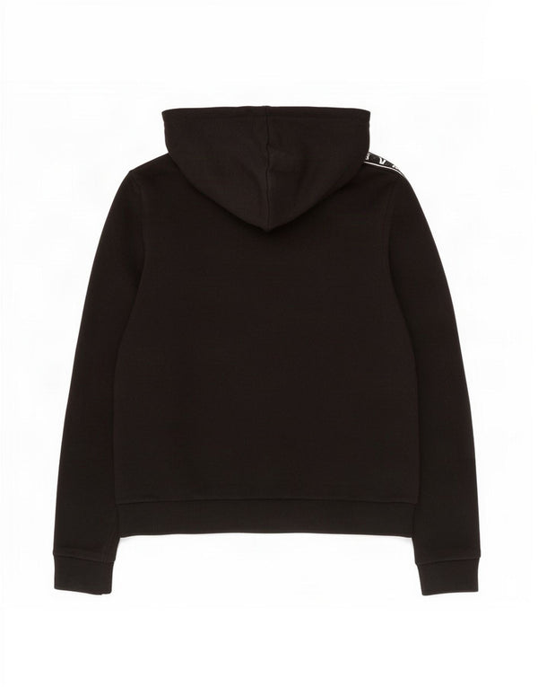 Michael Kors Womens Graphic Zip Hoodie Sweater UK 10 Small Black Cotton