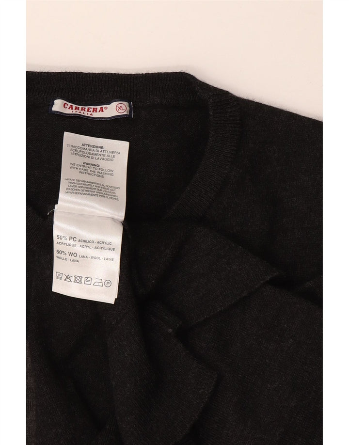 Maglione maglione girocollo da uomo Carrera XL grigio acrilico geometrico