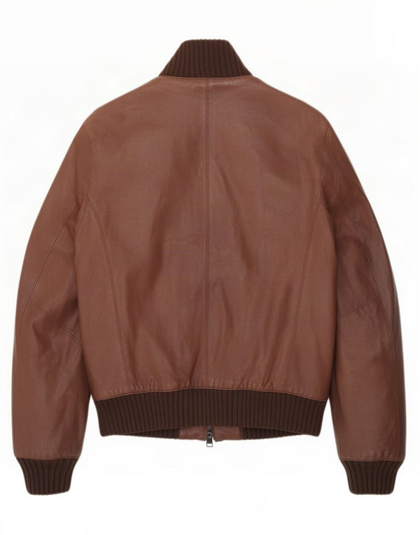 Giubbotto bomber in pelle da uomo Zen IT 48 Marrone medio