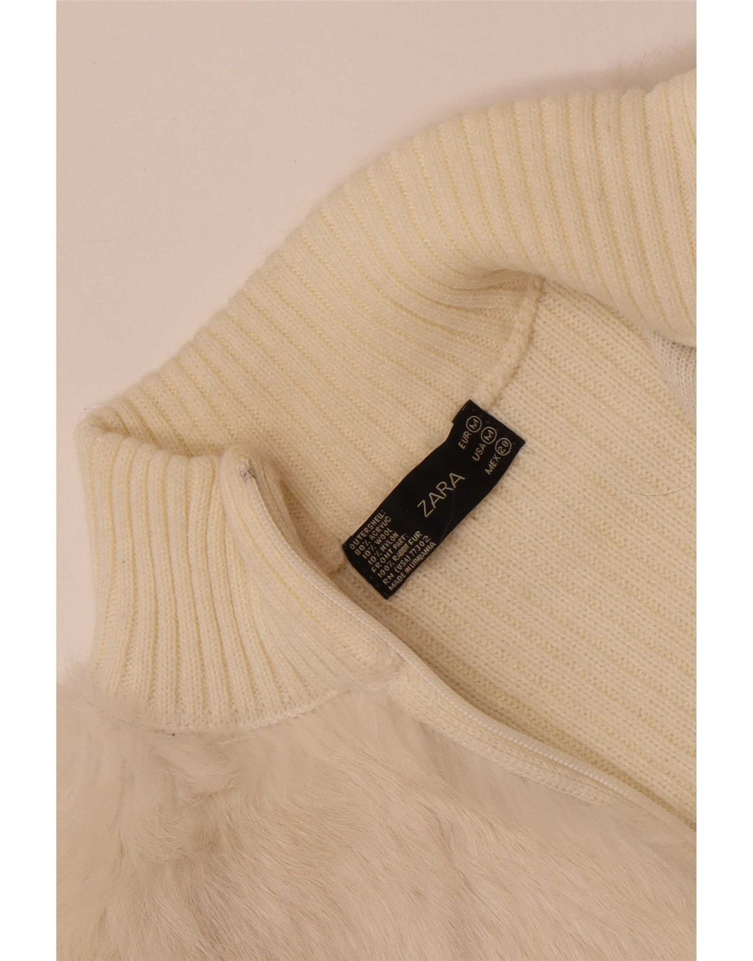Maglione cardigan da donna Zara UK 12 Acrilico bianco sporco medio