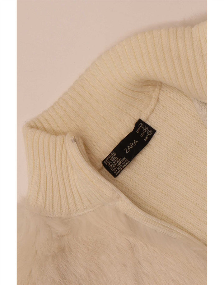Maglione cardigan da donna Zara UK 12 Acrilico bianco sporco medio