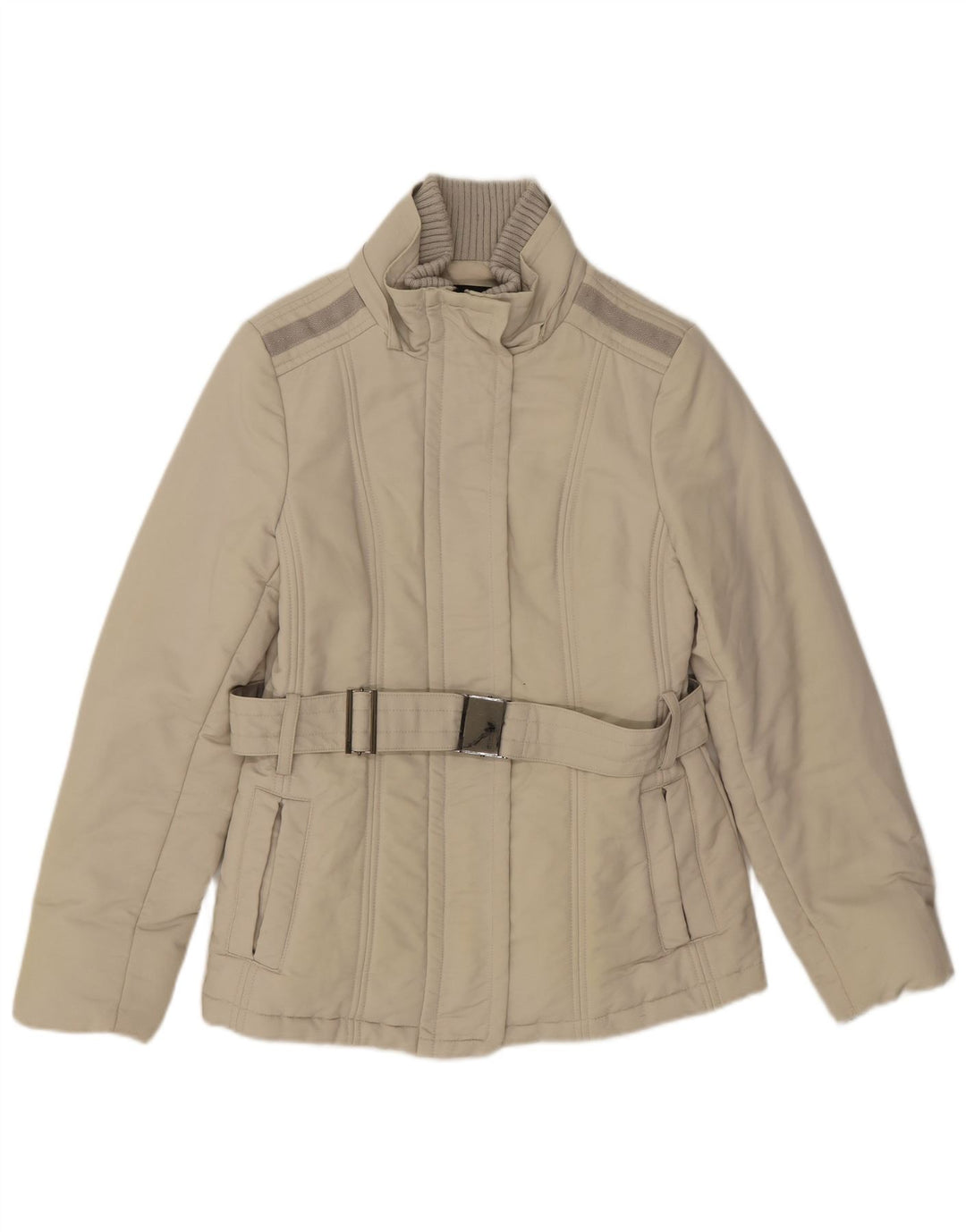 Giacca imbottita da donna Zara UK 12 Cotone beige medio