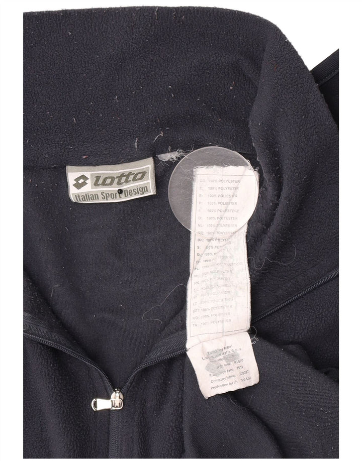 Maglione in pile da uomo Lotto con zip e collo medio in poliestere blu navy