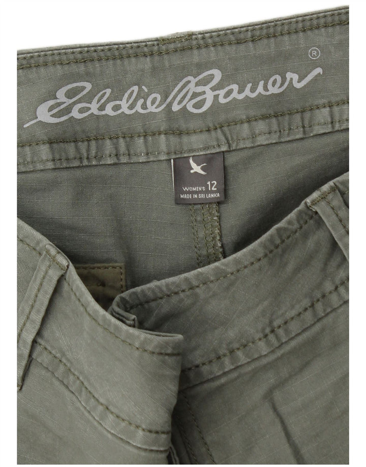 Pantaloncini cargo da donna Eddie Bauer US 12 Large W36 cotone kaki